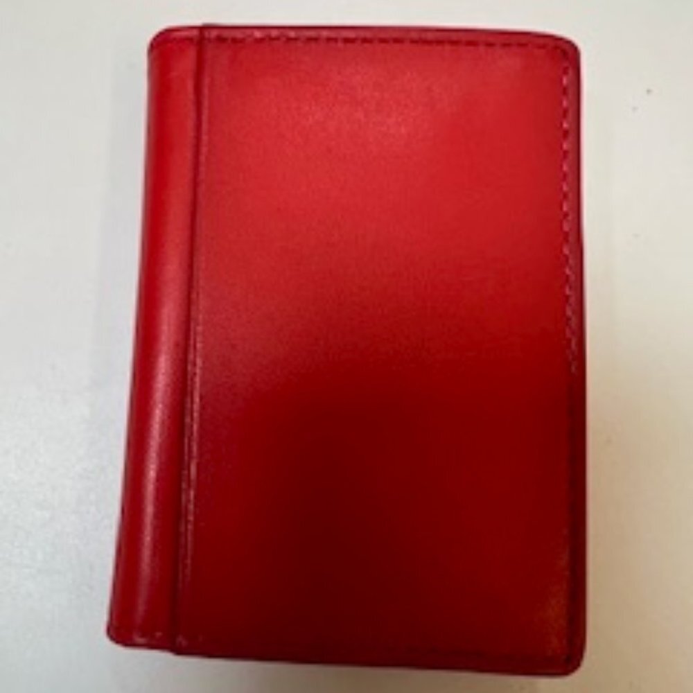 Winn International Leather Card Case Coral